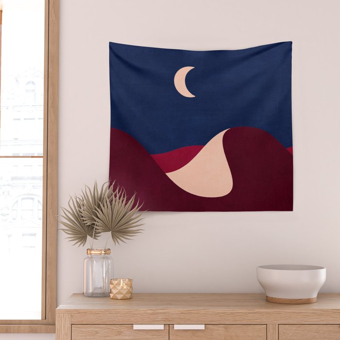 LANDSHAPES - Desert - night Wall Tapestry Gallery Image 2