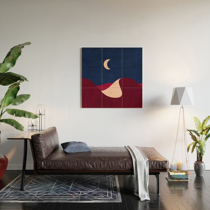 LANDSHAPES - Desert - night Wood Wall Art Gallery Image 2