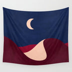 LANDSHAPES - Desert - night Wall Tapestry Gallery Image 4