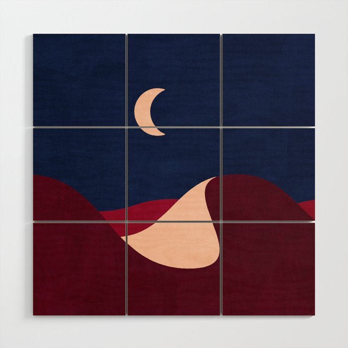 LANDSHAPES - Desert - night Wood Wall Art Gallery Image 1