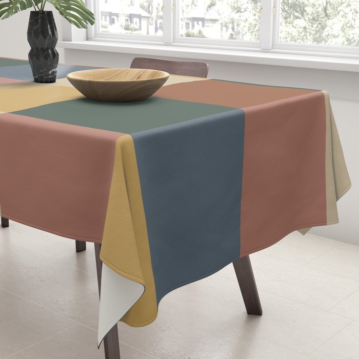 Bold Retro Checks Pattern - Large XI Tablecloth Gallery Image 3