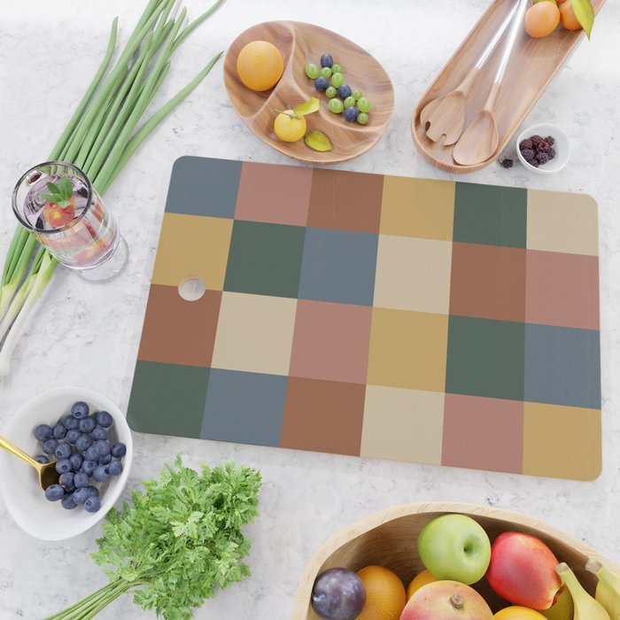 Bold Retro Checks Pattern - Large XI Cutting Board Gallery Image 2