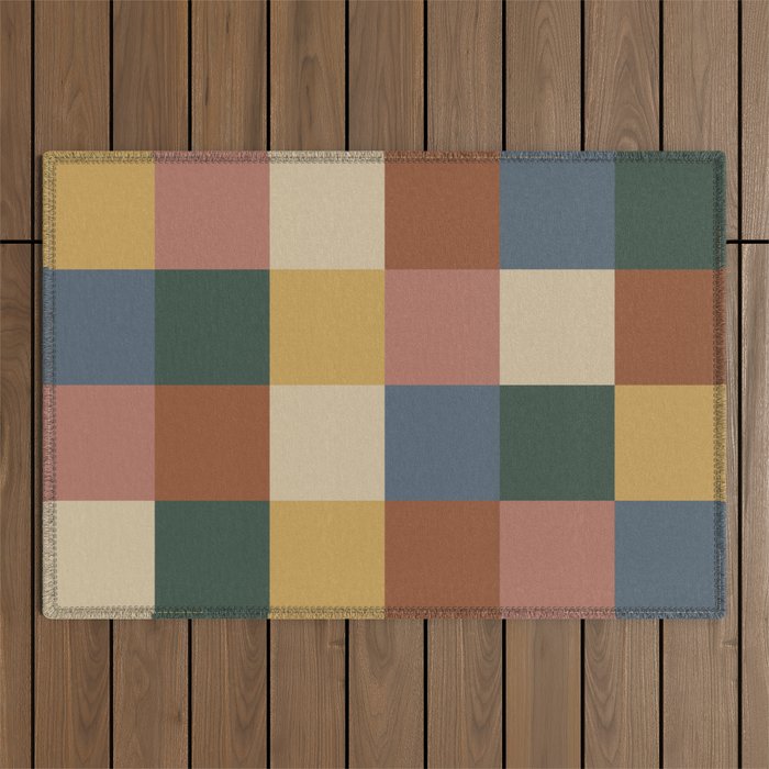 Bold Retro Checks Pattern - Large XI Outdoor Rug Gallery Image 1