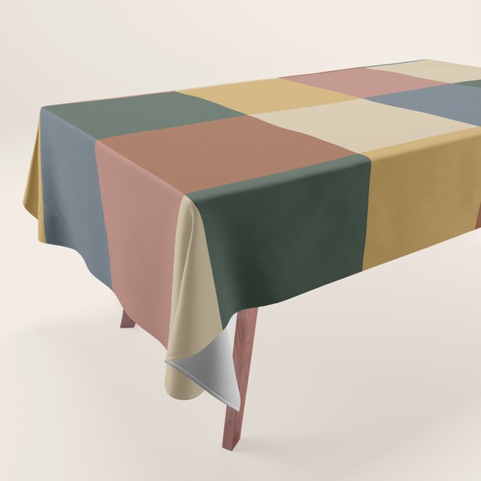 Bold Retro Checks Pattern - Large XI Tablecloth Gallery Image 1