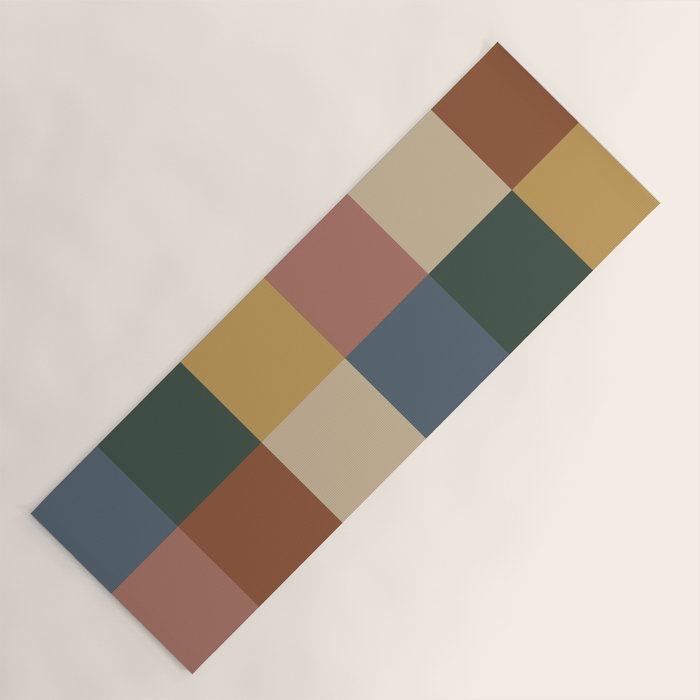 Bold Retro Checks Pattern - Large XI Yoga Mat Gallery Image 1