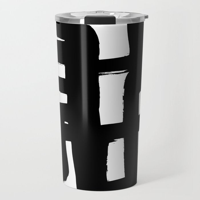 Black Signature White Background Travel Mug Gallery Image 1