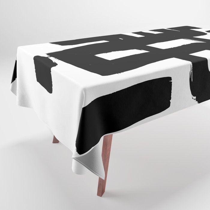 Black Signature White Background Tablecloth Gallery Image 1