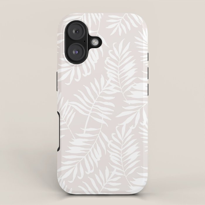Tropical Palm Leaves - Palm Leaf Pattern - Sandy Beige iPhone Case Gallery Image 1