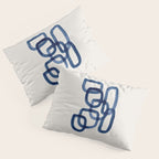 EnShape by Ejaaz Haniff 'Navy Nesting Ovals' Mid Century Modern Minimal Minimalist Watercolor Abstract Funky Fun Style Pillow Sham Gallery Image 3