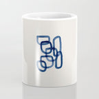 EnShape by Ejaaz Haniff 'Navy Nesting Ovals' Mid Century Modern Minimal Minimalist Watercolor Abstract Funky Fun Style Coffee Mug Gallery Image 4