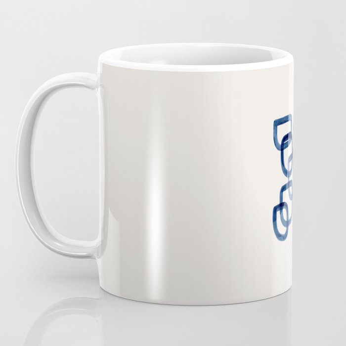 EnShape by Ejaaz Haniff 'Navy Nesting Ovals' Mid Century Modern Minimal Minimalist Watercolor Abstract Funky Fun Style Coffee Mug Gallery Image 3