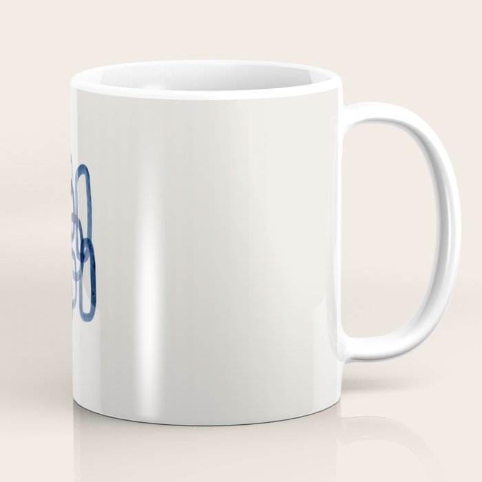 EnShape by Ejaaz Haniff 'Navy Nesting Ovals' Mid Century Modern Minimal Minimalist Watercolor Abstract Funky Fun Style Coffee Mug Gallery Image 1