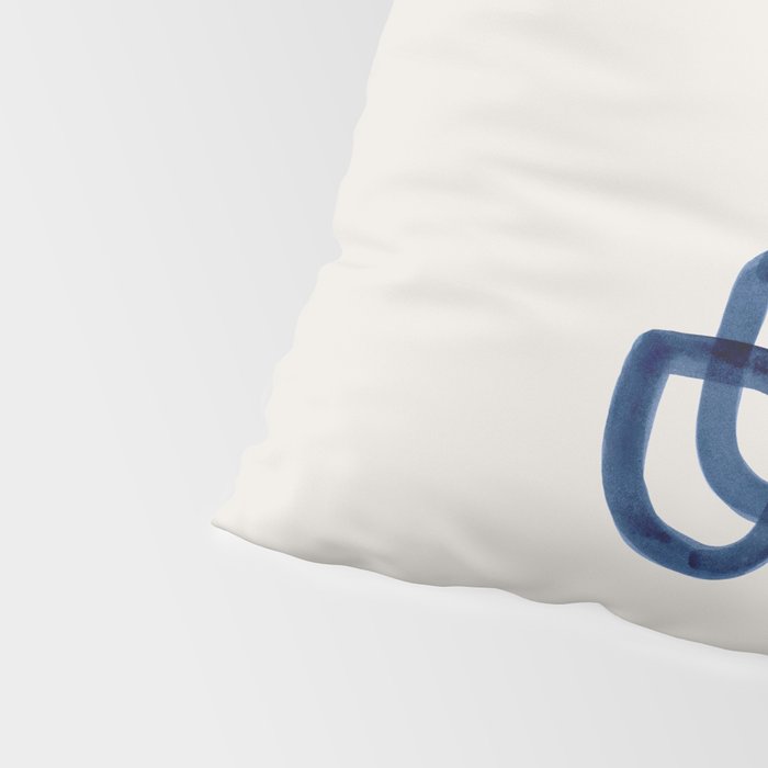 EnShape by Ejaaz Haniff 'Navy Nesting Ovals' Mid Century Modern Minimal Minimalist Watercolor Abstract Funky Fun Style Pillow Sham Gallery Image 4