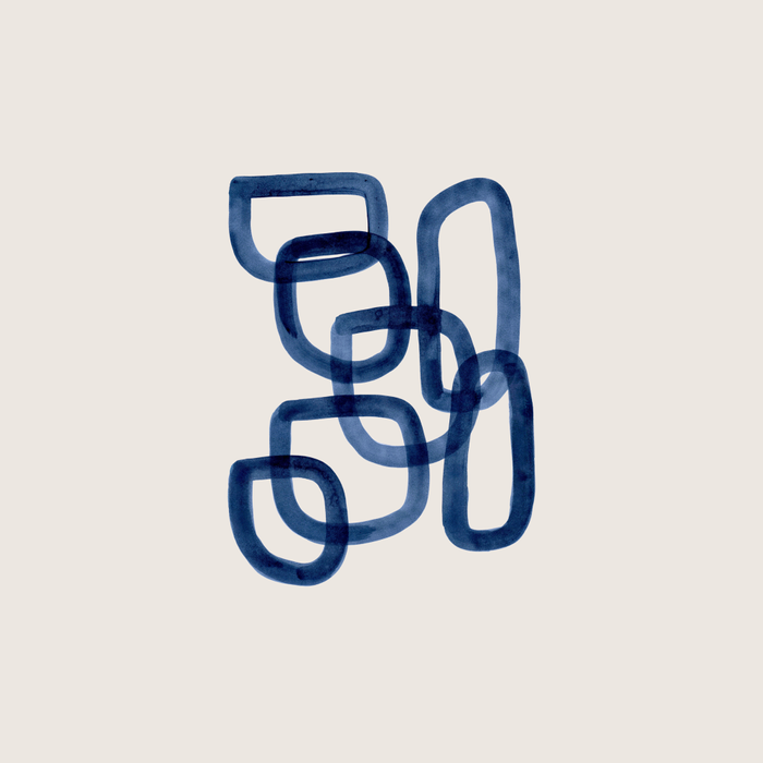 EnShape by Ejaaz Haniff 'Navy Nesting Ovals' Mid Century Modern Minimal Minimalist Watercolor Abstract Funky Fun Style Coffee Mug Gallery Image 2