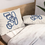 EnShape by Ejaaz Haniff 'Navy Nesting Ovals' Mid Century Modern Minimal Minimalist Watercolor Abstract Funky Fun Style Pillow Sham Gallery Image 2