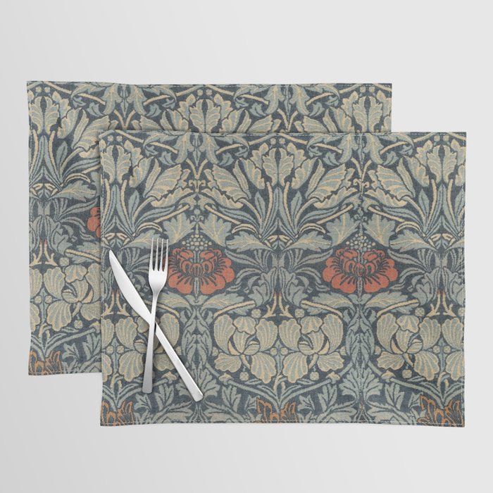 Vintage William Morris Tulip and Rose Placemat Gallery Image 1