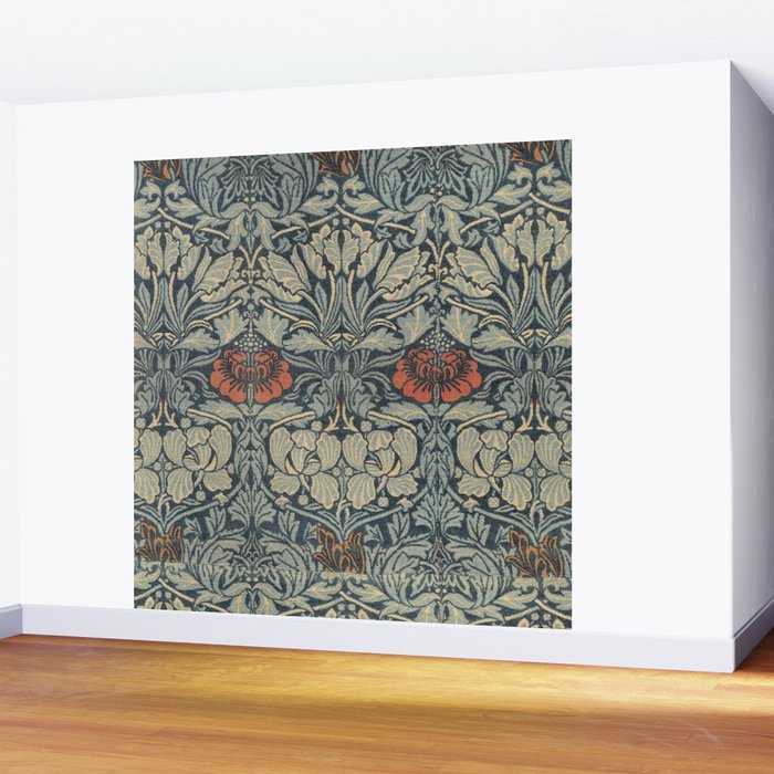 Vintage William Morris Tulip and Rose Wall Mural Gallery Image 2