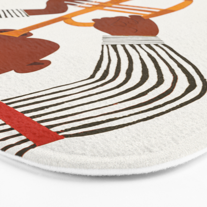 New Orleans Jazz Trumpet Player Vintage Art Bath Mat Gallery Image 3