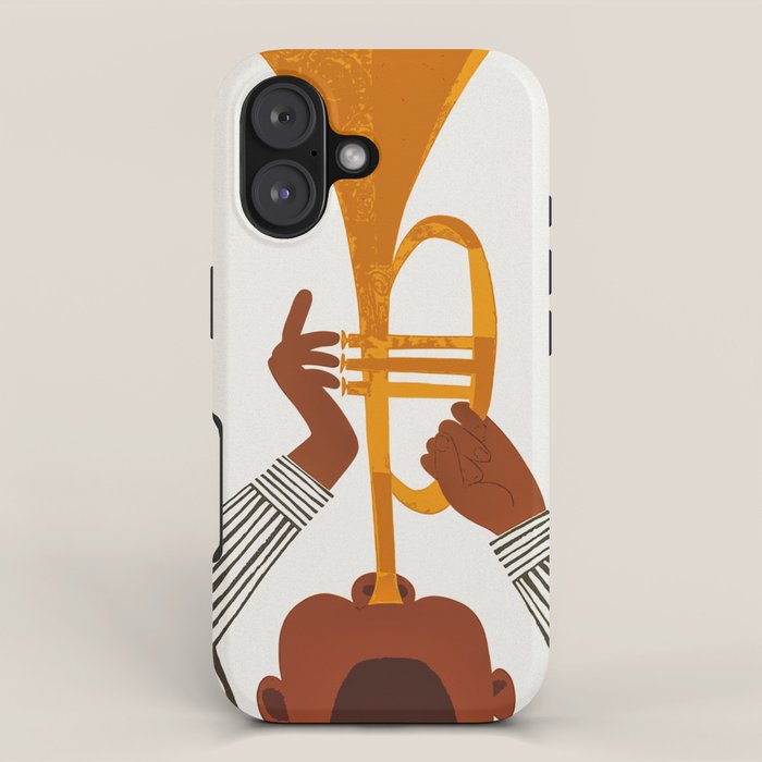 New Orleans Jazz Trumpet Player Vintage Art iPhone Case Gallery Image 1