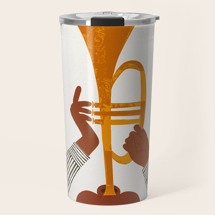New Orleans Jazz Trumpet Player Vintage Art Travel Mug Gallery Image 1