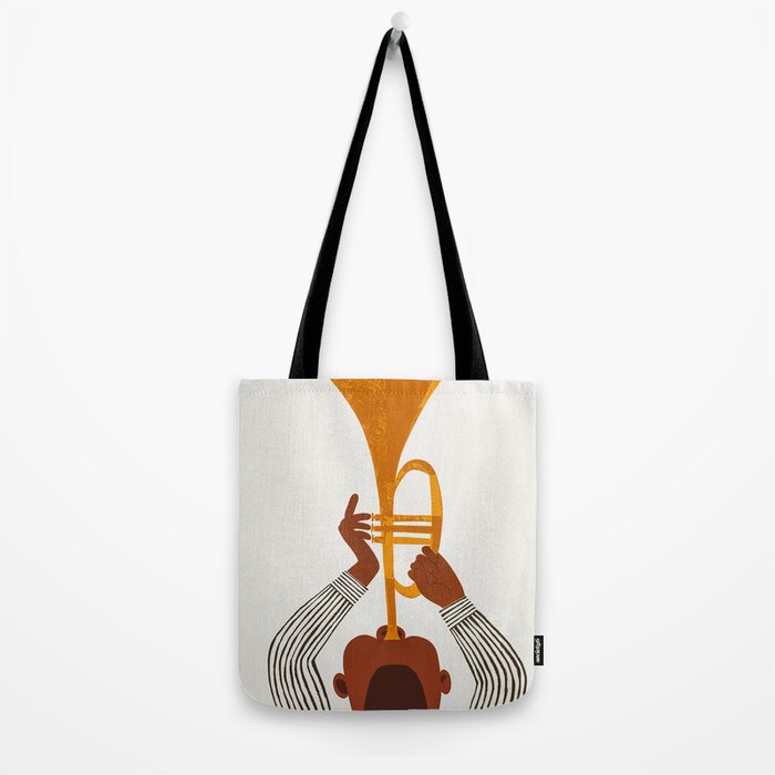 New Orleans Jazz Trumpet Player Vintage Art Tote Bag Gallery Image 2
