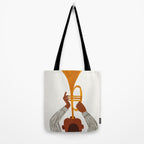 New Orleans Jazz Trumpet Player Vintage Art Tote Bag Gallery Image 2