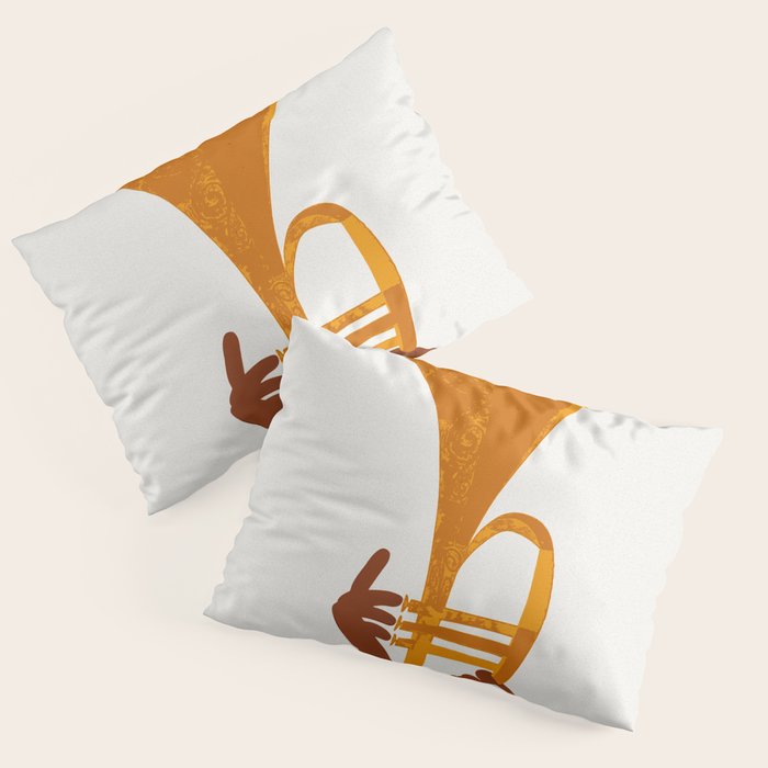 New Orleans Jazz Trumpet Player Vintage Art Pillow Sham Gallery Image 1