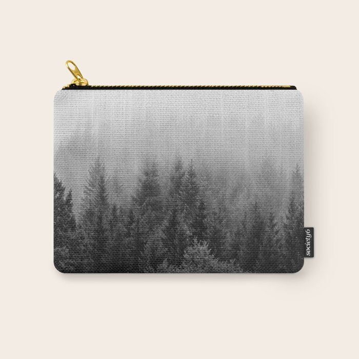 Forest, Black and White Carry All Pouch Gallery Image 1