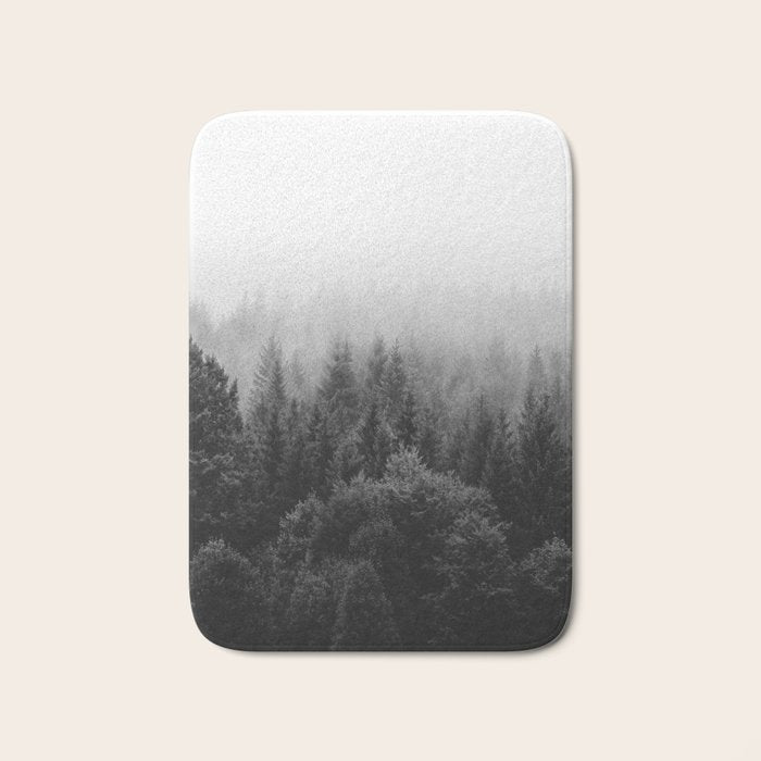 Forest, Black and White Bath Mat Gallery Image 1