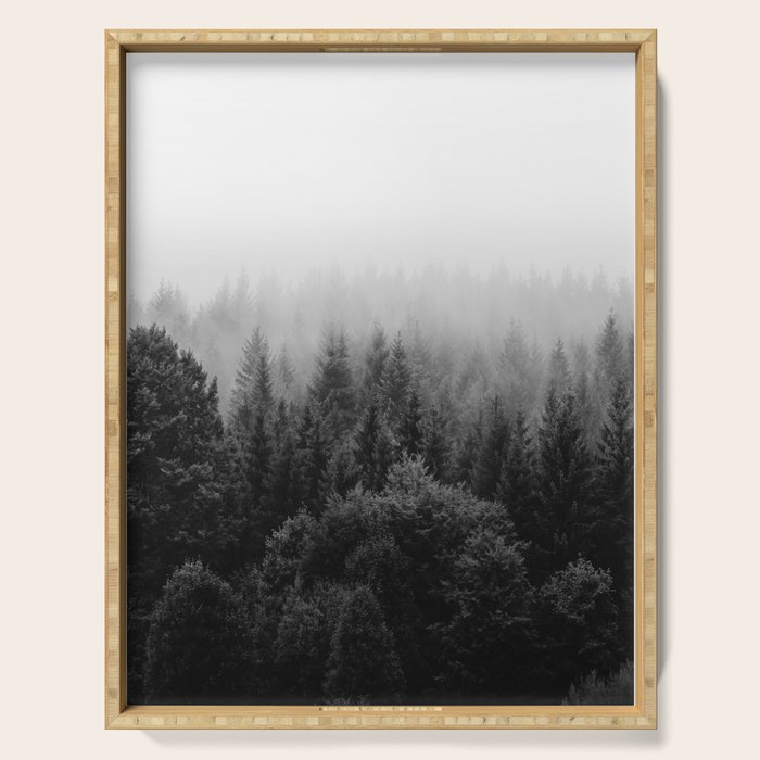 Forest, Black and White Serving Tray Gallery Image 1