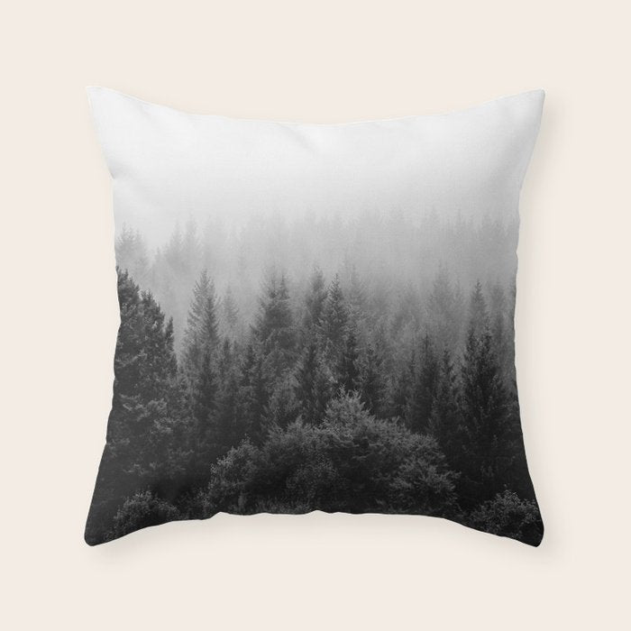 Forest, Black and White Throw Pillow Gallery Image 6