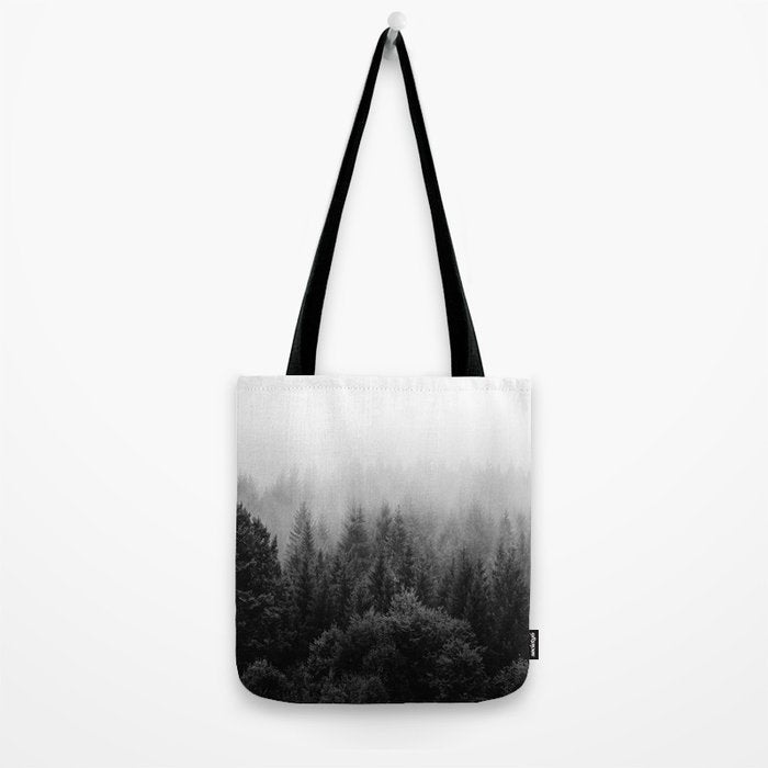Forest, Black and White Tote Bag Gallery Image 2