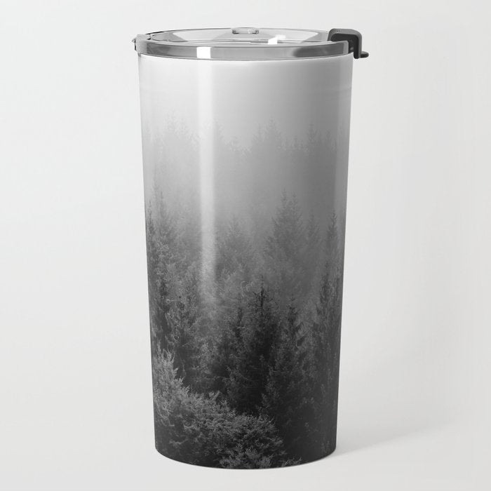 Forest, Black and White Travel Mug Gallery Image 2