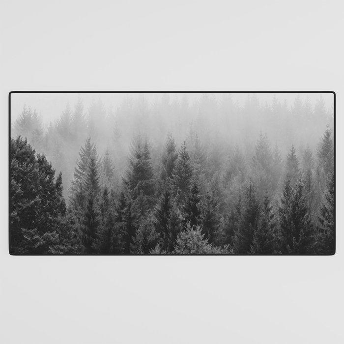 Forest, Black and White Desk Mat Gallery Image 3