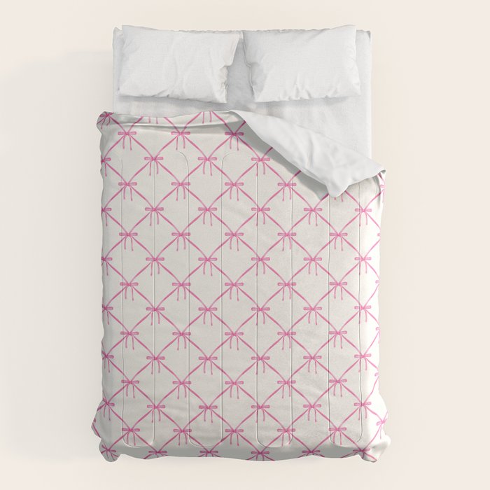 Bows & Ribbons Pattern VIII Y2K Pink Comforter Gallery Image 1