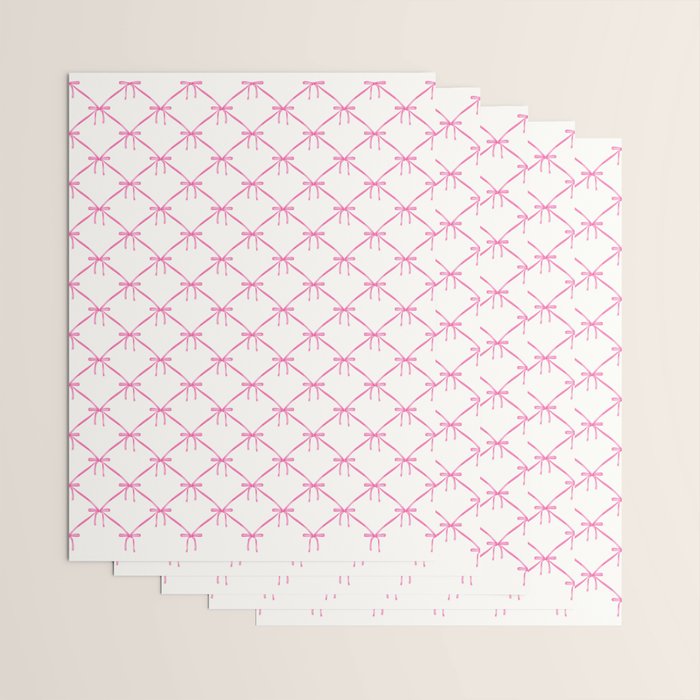 Bows & Ribbons Pattern VIII Y2K Pink Wrapping Paper Gallery Image 3