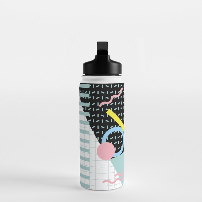 Memphis Pattern 6 - 80s - 90s - Retro Water Bottle Gallery Image 3