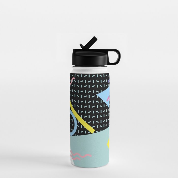 Memphis Pattern 6 - 80s - 90s - Retro Water Bottle Gallery Image 1