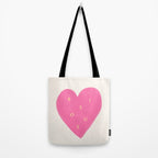 Heart Bisous - Pink Love French Typography Tote Bag Gallery Image 2