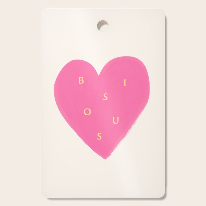 Heart Bisous - Pink Love French Typography Cutting Board Gallery Image 1