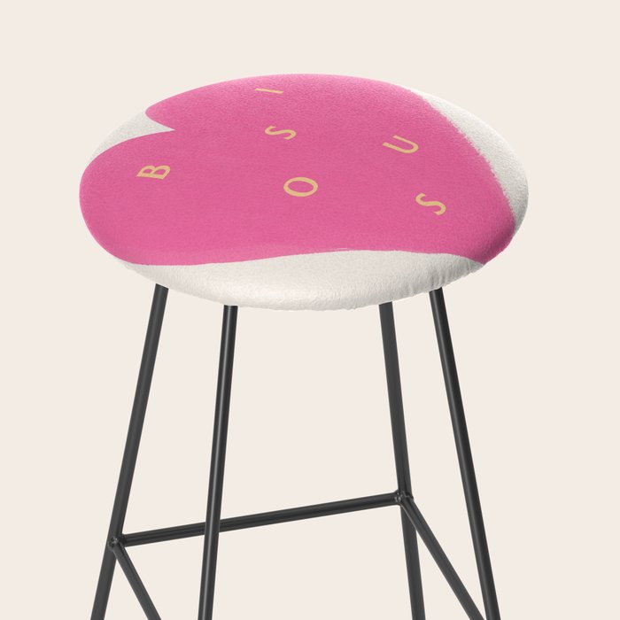 Heart Bisous - Pink Love French Typography Stool Gallery Image 2