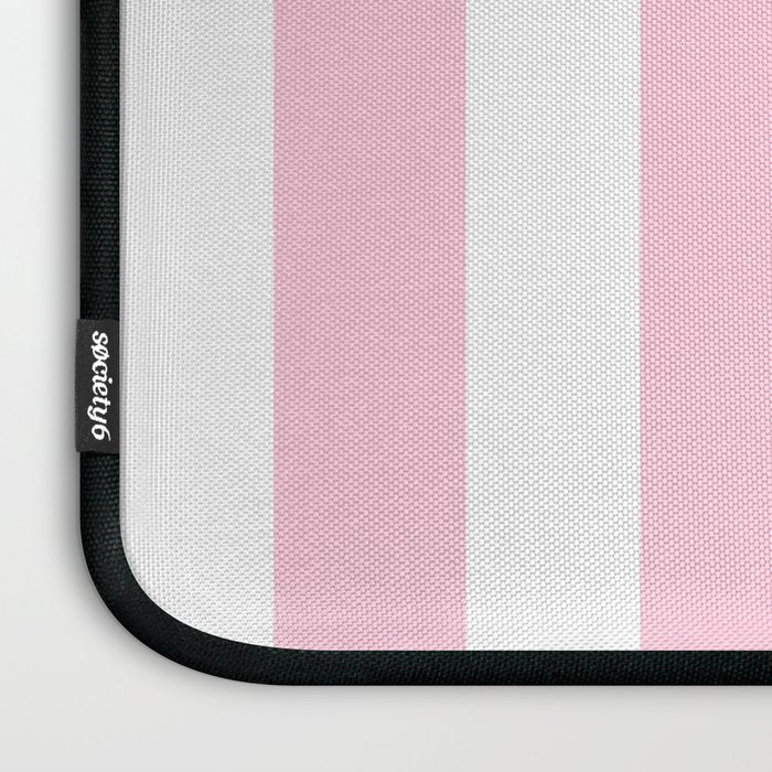Pink & White Vertical Stripes Laptop Sleeve Gallery Image 3