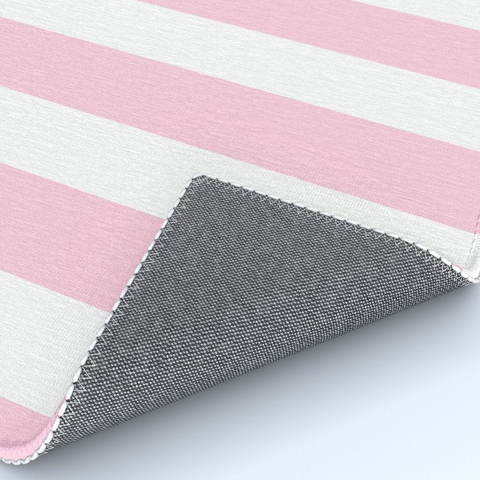 Pink & White Vertical Stripes Rug Gallery Image 4