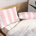 Pink & White Vertical Stripes Pillow Sham Gallery Image 2