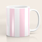 Pink & White Vertical Stripes Coffee Mug Gallery Image 1