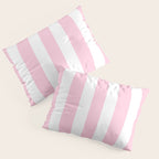 Pink & White Vertical Stripes Pillow Sham Gallery Image 3