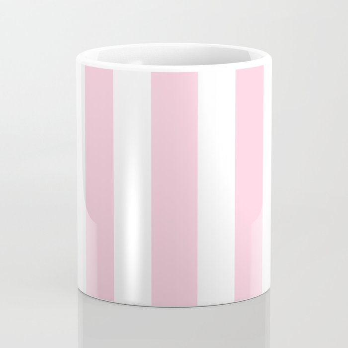 Pink & White Vertical Stripes Coffee Mug Gallery Image 4