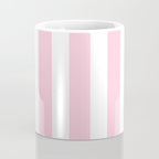 Pink & White Vertical Stripes Coffee Mug Gallery Image 4