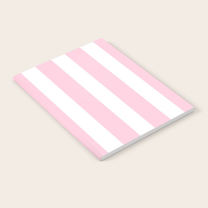 Pink & White Vertical Stripes Notebook Gallery Image 2