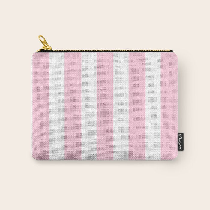 Pink & White Vertical Stripes Carry All Pouch Gallery Image 1